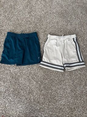 Abercrombie Kids Athletic Mesh Shorts - Teal & White 9/10 - EUC